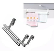 Happon 2 Pcs Spread Over Door Towel Bar – Towel Rail Over Cupboard Drawer Cabinet – Extendable 9.8-15.7“ - Anti Slip Scratch Protection – Stainless Steel