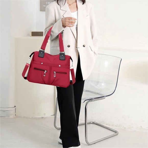 Oliegs Heated Blanket Large Capacity Watertight Pocket Shoulder Bag Lightweight Nylon Shoulder Bag With Zipper Laptop Work Bag Leisure Bag Sports Bag Chocolate