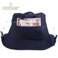 thumbnail image 6 of Nestl Reading Pillow Bonus Portable Lap Desk Stand for Laptop, Back Rest Pillow for Sitting in Bed, Shredded Memory Foam Bed Rest Pillow with Arms and Pockets, Standard, Navy, 6 of 11