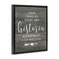 thumbnail image 4 of Stupell Industries Nuestra Historia Familiar Inspirational Quotes & Sayings Painting Black Floater Framed Art Print Wall Art, 17 x 21, 4 of 10