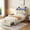 Beige1, variant on BSHTI Beige Linen Twin Bed Frame with Under-Bed Storage Drawer – Sturdy Platform Bed Base, No Box Spring Needed – Upholstered Frame for Bedroom, Guest Room, Small Space