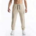 thumbnail image 5 of Wyobmus Men's Lightweight Sweatpants Elastic Wasit Jacquard Texture Lounge Pants Elastic Bottom Casual Jogging Pants With Pockets D-Khaki, 5 of 5