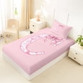 thumbnail image 4 of Manfei Pink Bow Letter C Twin Sheet Sets for Girls, Princess Style Bedding, 3pcs, 4 of 5