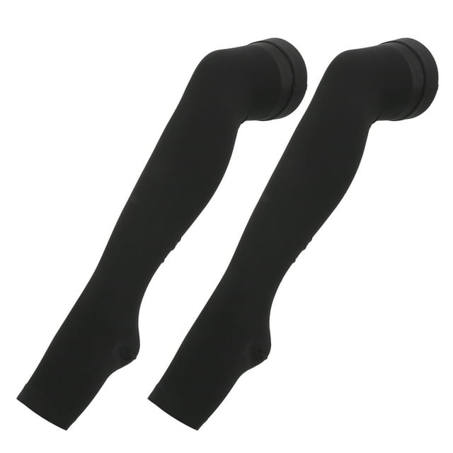 Open Toe Compression Socks, 1 Pair Toeless Compression Socks Thigh High Graduated Compression Sock Compression Stockings Elastic Support Stockings for Women Men 23-32mmHg