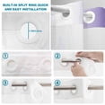 thumbnail image 4 of No Hook Shower Curtain, Purple Ombre Shower Curtains for Bathroom with See Through Top Window, Purple White Gradient Modern Abstract Art Waterproof & Washable Bath Curtain Stand Up Stall 36"x72", 4 of 9