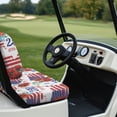 thumbnail image 6 of Pzuqiu 2-Piece Vintage US Flag Floral Golf Cart Seat Covers - 250th Anniversary 1776-2026 Edition, Stretch-Fit Protector for EZGO, Club Car & Yamaha, 6 of 10