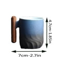 thumbnail image 5 of Tazas de Café de Madera Cerámica Mango Taza de Café, Taza de Té, Esmalte Gradiente, Exquisita Cerámica Pequeña Taza de Navidad Tazas de Café, 5 of 5
