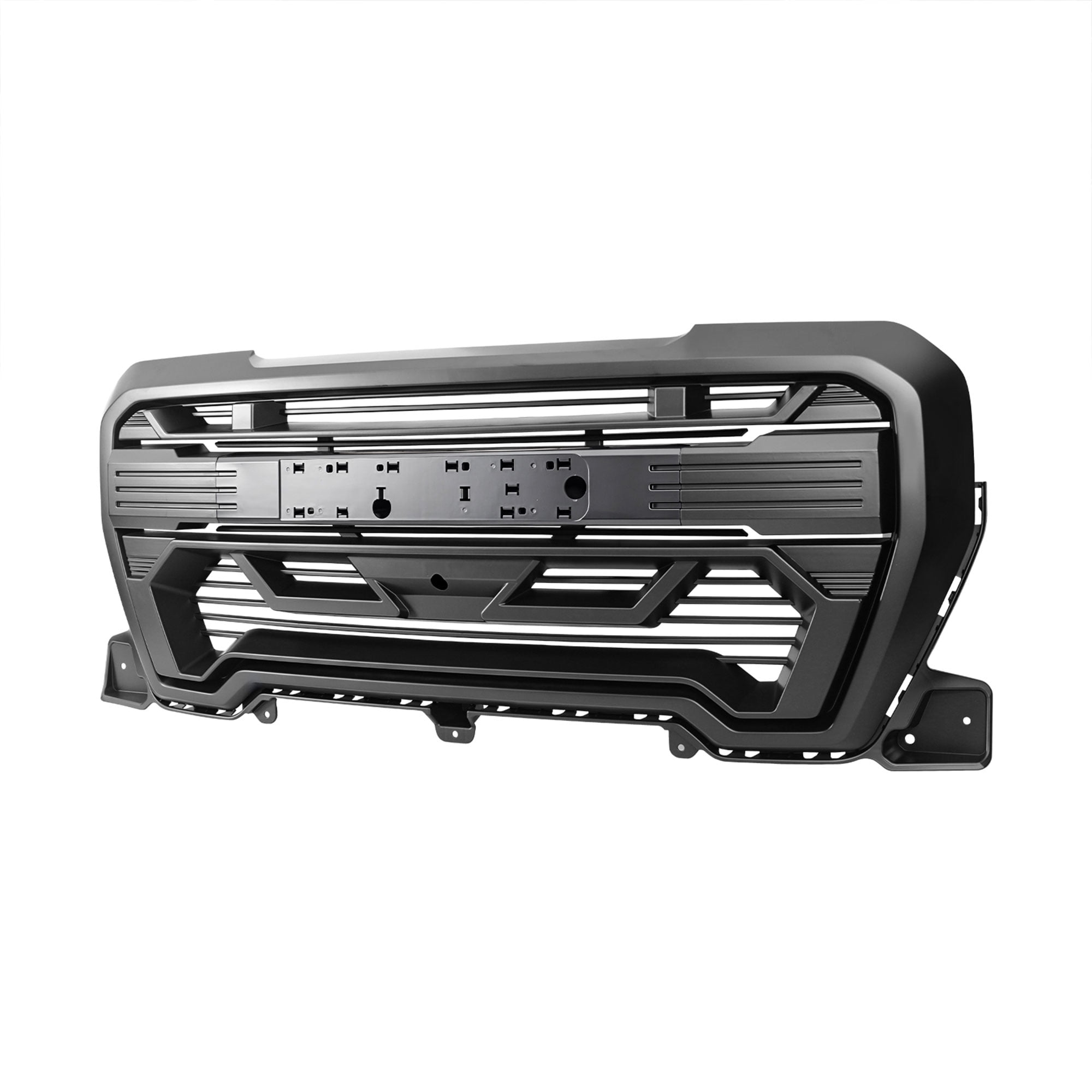AMERICAN MODIFIED Grille w/ Emblem Base, 19-21 GMC Sierra 1500, Matte Black