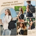 thumbnail image 6 of Backpack Purse for Women, PU Leather Backpack Purse, Waterproof Anti-Theft Women Backpack, Fashion Multi-Pocket Shoulder Bag Handbag With Clutch（Black）, 6 of 7