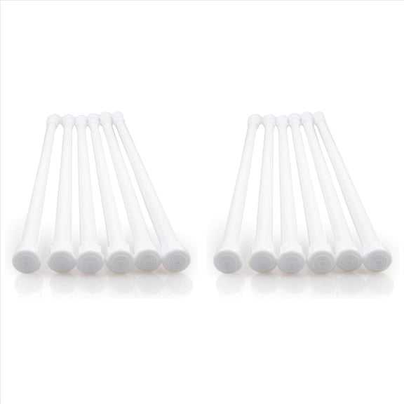12 Pack Tension Rods, Adjustable Spring Cupboard Bars Rod Curtain Rods White