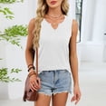 thumbnail image 2 of enyan Summer Tops for Women Womens Spaghetti Strap V-Neck Ribbed Tank Tops for Women 2026 Slim Fitted Soft Camisole Basic Layering Shirts,White,XXL, 2 of 7