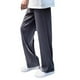 thumbnail image 3 of Pantalones casuales de seda de hielo para hombres Pantalones deportivos rectos de pierna ancha Pantalones sueltos plisados de verano Gris XL, 3 of 8