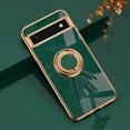 thumbnail image 2 of Compatible with Google Pixel 6a Case Silicone TPU Shockproof Google Pixel 6a Phone Case Plating Astronaut Cute Pattern TPU Cases with Ring (Google Pixel 6a, Dark Green), 2 of 14