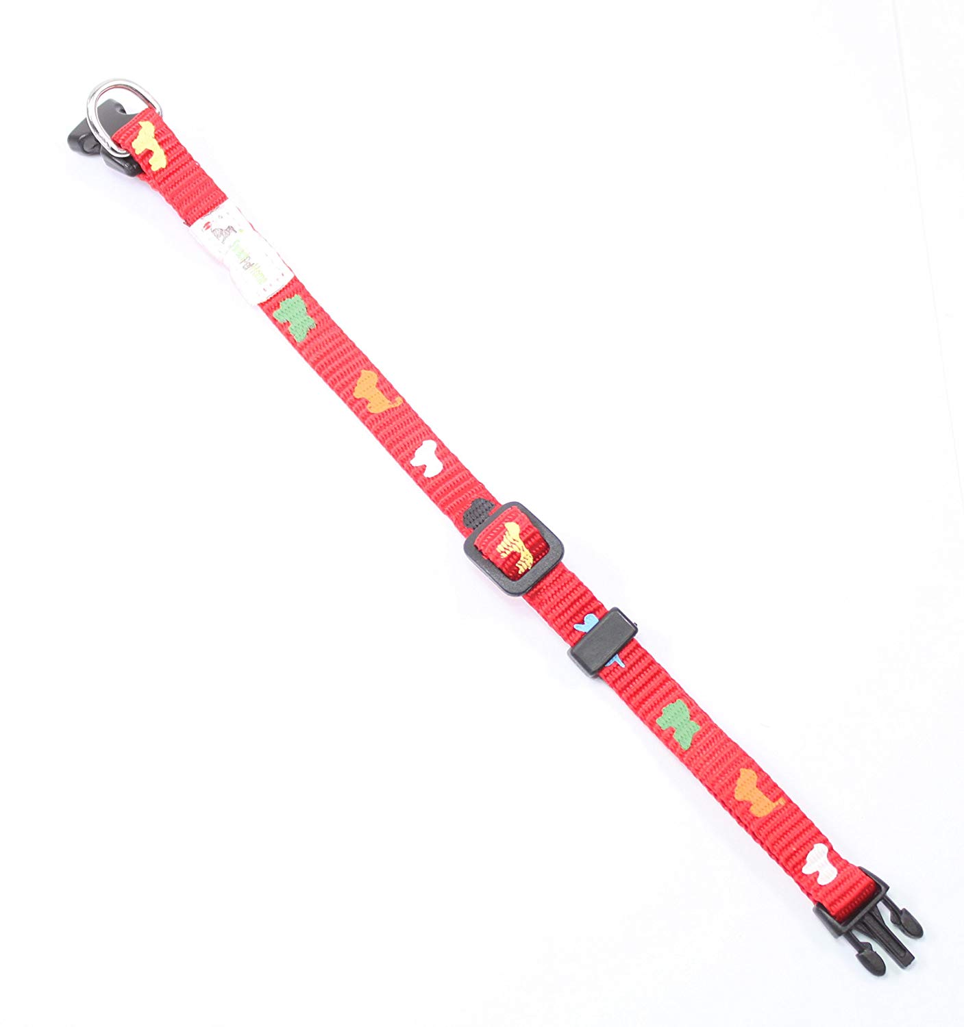 8" to 12" Inch Adjustable Red Coloful Puppies Nylon Collar for Small Sized Dogs