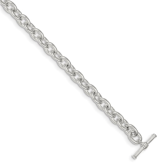 Sterling Silver Toggle Link Bracelet - 12.3 Grams - Measures 5mm Wide