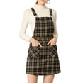 thumbnail image 1 of INSPIRE CHIC Women's Adjustable Strap Plaid Suspender Overall Dress, 1 of 4