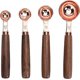 thumbnail image 3 of cuillres Et Tasses Mesurer En Acier Inoxydable, Lot De 8, 4 Cuillres Mesurer, 4 Tasses Mesurer, Manche En Bois, Cuillere Doseuse Pour Mesurer S, 3 of 5