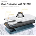 thumbnail image 4 of Case for iPhone 12 Pro Max, [Built-in Camera Cover] Military Shockproof Phone Case Cover with Embedded Metal Ring Stand Kickstand [Support Magnetic Car Holder] for iPhone 12 6.7'', Silver, 4 of 13