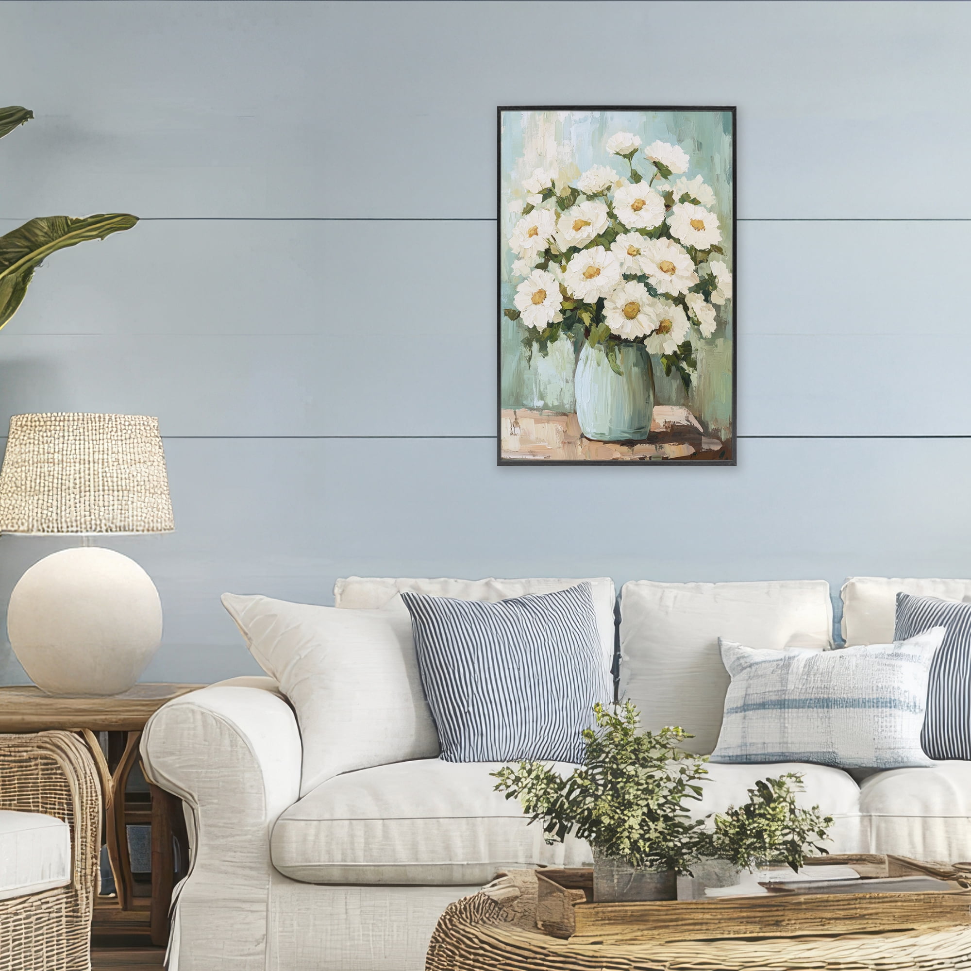Stupell Industries Cozy Arrangement of White Blooms Black Framed Giclee Art, design by Petal Prints Design