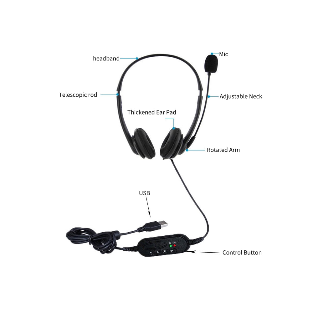 pc headset with mute button