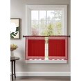 thumbnail image 2 of Sheer Curtains 54 Inch Length 2 Panels Set for Kitchen, Dark Red Greek Key Semi Sheer Curtains for Windows, Geometric Greece Ancient Farmhouse Geo Voile Window Treatments Rod Pocket Curtain, 2 of 7