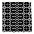 thumbnail image 2 of Ambesonne Floral Shower Curtain, Monochrome Checkered Flowers, 69"Wx70"L, White and Black, 2 of 4