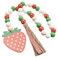 thumbnail image 4 of OFFIGAM 1Pack 8x2.6in Strawberry Pendant Wood Bead Garland for Tiered Tray and Home Decorations, 4 of 8