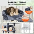 thumbnail image 3 of VEVOR Cat Tree 63" Cat Tower with 2 Cat Condos Sisal Scratching Post Light Grey, 3 of 9