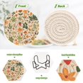 thumbnail image 4 of Yayeee 6 PCS Drink Coasters with Holder Set Woven Absorbent Round Tabletop Hot Pad, Leaves Pattern, 4 of 7