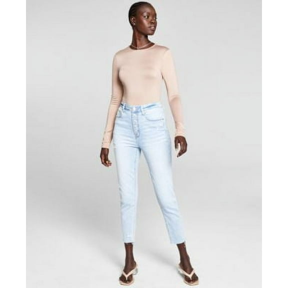 Women's Long Sleeve Crewneck Bodysuit Almond XL