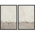 thumbnail image 2 of IDEA4WALL Framed Canvas Print Wall Art Set of 2 Watercolor Pastel Duotone Tan Landscape Abstract Modern Art Multicolor Contemporary Artwork for Bedroom, Office - 16"x24"x2 Panels Black, 2 of 5