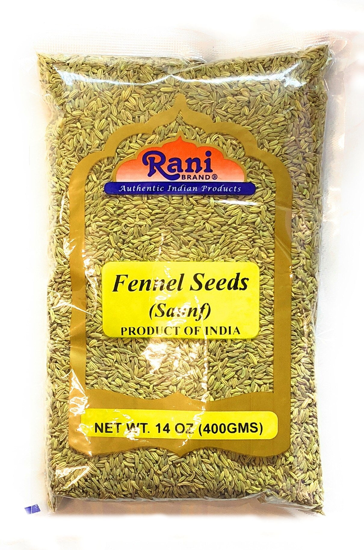 Rani Fennel Seeds (Saunf Sabut) Whole Spice 14oz (400g) All Natural ~ Gluten Friendly | NON-GMO | Vegan | Indian Origin