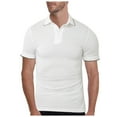 thumbnail image 5 of Yindaity Men's Slim-Fit Cotton Pique Polo Shirt White,XL, 5 of 5
