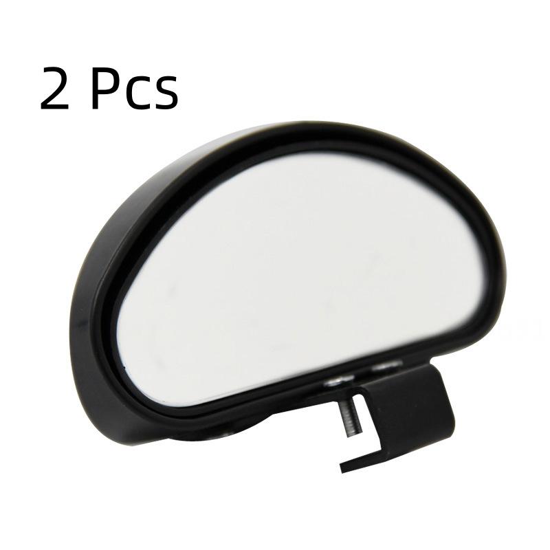 Car Blind Spot Mirror, 2 Pieces Black Wide Adjustable Angle Convex Clip