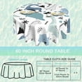 thumbnail image 2 of Cute Dinosaur Round Table Cloth 60 Inch,Hand Drawn Tablecloth Waterproof Stain Wrinkle Resistant Washable Circle Table Cover for Home Kitchen Dining Room Party Outdoor Picnic, 2 of 6