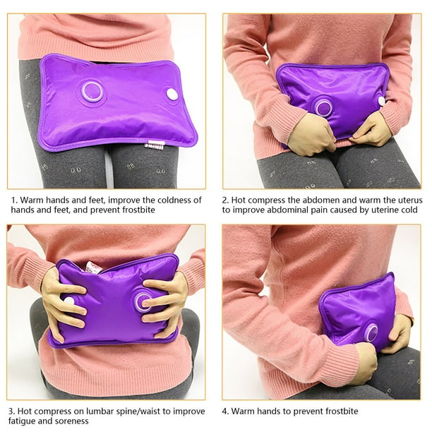 Lolmot Electric Water Heating Bag Winter Hand Warmer Rechargeable Safe Hot Water Bag Rechargeable Hot Compress Bag for Indoor and Outdoor Use