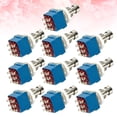 thumbnail image 2 of EeaseCA 10pcs 9-pin 3PDT Electric Guitar Effects Pedal Box Stomp Foot Metal Switch True Bypass (Blue), 2 of 7