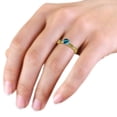 thumbnail image 6 of London Blue Topaz 6.5mm Scroll Solitaire Engagement Ring 1.05 ct in 14K Yellow Gold.size 9.0, 6 of 8