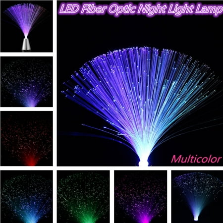 LED Flashing Color Changing Desklamp Fiber Optic Lights Colorful Luminous Sleep Night Light Kids Toy Lamp with Base for Romantic Home Room Decor