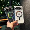 thumbnail image 3 of for iPhone 16 Pro Max Case Magnetic [Compatible with MagSafe], Hybrid Rubber Shockproof Clear Glitter Anti-Yellowing Bling Sparkle Transparent Phone Case for Pixel 10 Pro XL,B, 3 of 6