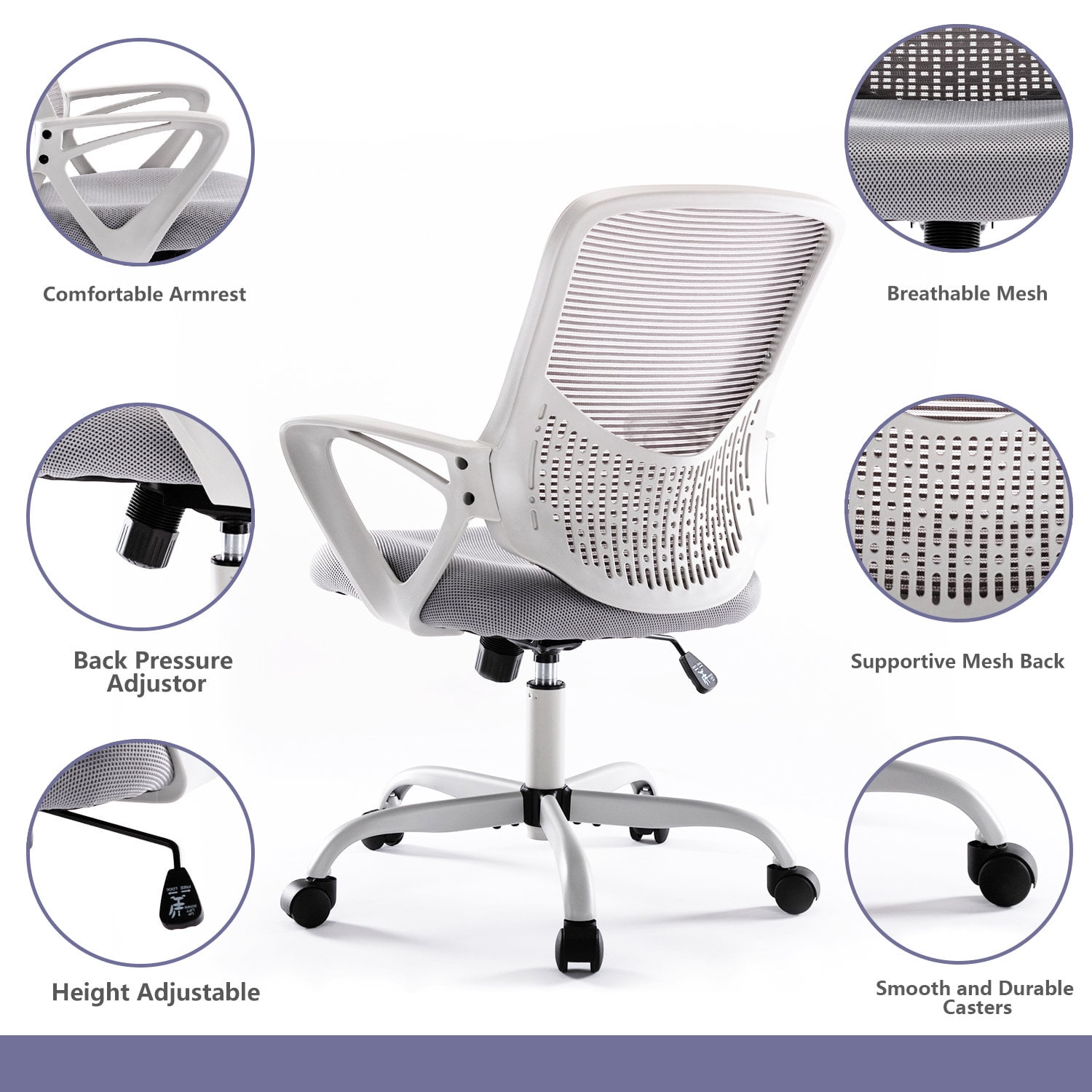 Alondria Mesh Task Chair Armrest Type Fixed Ergonomic Walmart