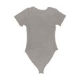 thumbnail image 3 of Telankuip Crew Neck Short Sleeve Bodysuits for Women Summer Solid Color Basic Stretchy Bodycon Jumpsuits Lightweight Soft Comfortable Casual Romper Workout Outfit Grey S, 3 of 3