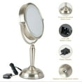 thumbnail image 6 of Dual Side 1X / 8X Magnification Lighted Mirror Lamp with Brushed Nickel Finish LED adapter or Battery Operated Stepless dimming Preenex, 6 of 6