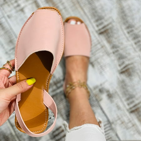 

Summer Sandals Women s Flats Slip On Elastic Strap Fish Mouth Home Outdoor