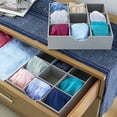 thumbnail image 5 of Household Essentials Drawer Organizer Tray 2 Pack, 9 Square Compartment, Sturdy with Fabric Cover, Gray, 5 of 5