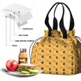 thumbnail image 4 of Paw Prints and Bones Drawstring Lunch Bag Women - Drawstring Lunch Bag Insulated for Work Office - Stain-Resistant Large Lunchbags for Women with Multi-Pockets, 4 of 6