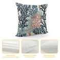 thumbnail image 4 of FANNA Summer Coastal Pillow Navy Blue Coral Throw Pillow Cover Coral Branch Ocean Themed Beach Decor Pillowcase Beachy Nautical Cushion Case for Sofa Couch Outdoor Decor 12x12in, 4 of 5
