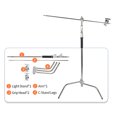thumbnail image 2 of Sirui 10.5' Stainless Steel Tube C-Stand with Grip Head and Extension Arm, 2 of 2