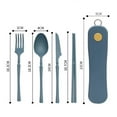 thumbnail image 3 of Clearance Tableware under $6 4pcs Creative Wheat Tableware Set Light And Friendly Reusable Chopsticks Spoon And Fork Children's And Adult Set Household Travel Portable, 3 of 9