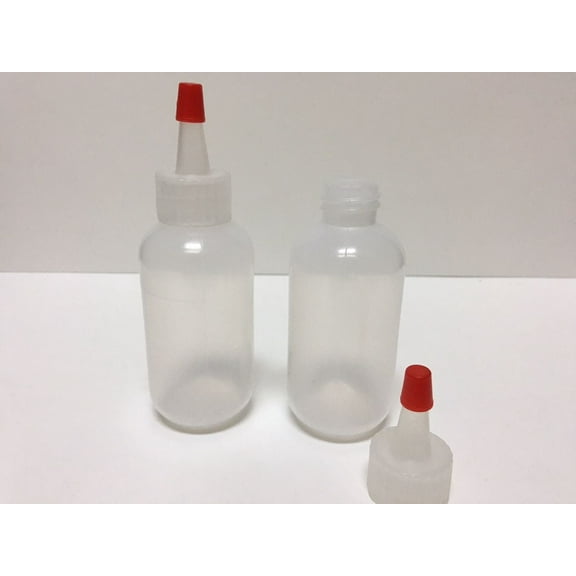 20 pack of 2oz (60mL) Plastic Boston Round Squeeze Bottles with Yorker Caps LDPE